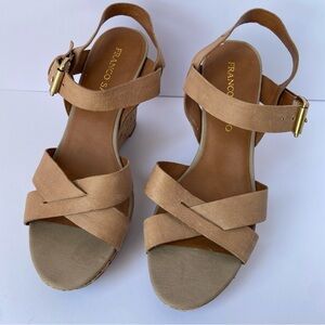 Franco Sarto Farley Cork Wedge Strappy Sandal 8.5